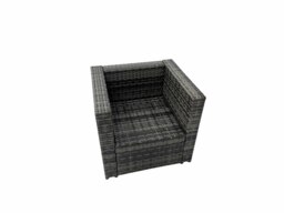 Rackhams Rattan garden furniture Patio Furniture Sets with Dining Table Big Stool Chair Dark Grey Mixed - thumbnail 6