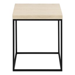 Rackhams Barossa Coffee Table with Travertine Rough Paper Top & Black Powder Steel Base 40cm - Black and Natural - Beige - 40 - thumbnail 2