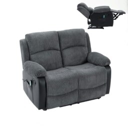 Rackhams Massage Recliner Sofa, Corduroy Fabric Electric Massage Couches Suit with 8 Point Vibration Massage, Manual Recliner - 3+1 Seater Sofa Set - thumbnail 6