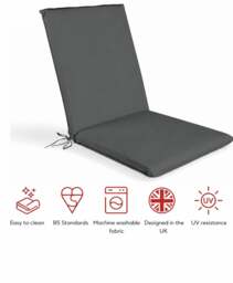 Rackhams SP Range Low Back Recliner Pad Garden Cushion - TERRACOTTA - thumbnail 3