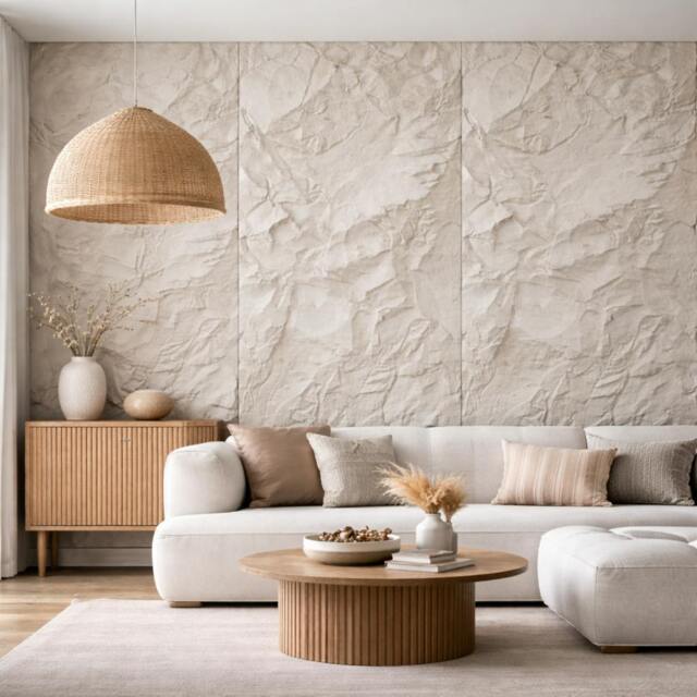Rackhams Light Stone Crushed Texture PU Wall Panel Pack of 3 – Crushed Texture - image 1