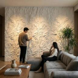 Rackhams Light Stone Crushed Texture PU Wall Panel Pack of 3 – Crushed Texture - thumbnail 4