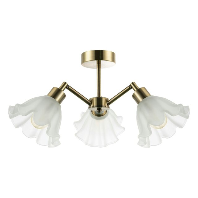 Rackhams Traditional Ceiling Light Fitting with Frosted Scallop Glass Shades - image 1
