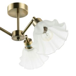 Rackhams Traditional Ceiling Light Fitting with Frosted Scallop Glass Shades - thumbnail 5