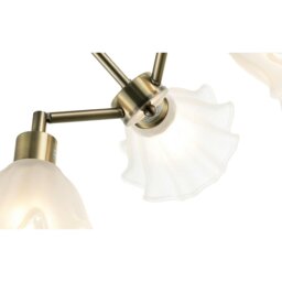 Rackhams Traditional Ceiling Light Fitting with Frosted Scallop Glass Shades - thumbnail 4