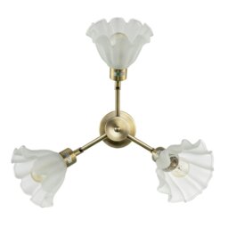 Rackhams Traditional Ceiling Light Fitting with Frosted Scallop Glass Shades - thumbnail 3