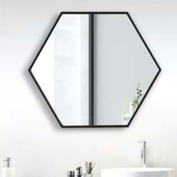 Rackhams Wall Mounted Modern Hexagon Vanity Mirror for Living Room Bathroom