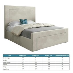 Rackhams Lucca Upholstered Soft Velvet Bed Frame - Cream - Grey - Super king - thumbnail 5