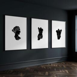 Rackhams Posters With Frames - Set of 3 Sculpture Wall art Prints - A2 16.54 x 23.39 in / 42 x 59.4 cm - Matte museum Quality Art Paper 290 gsm - Oak Frame - thumbnail 6