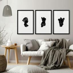 Rackhams Posters With Frames - Set of 3 Sculpture Wall art Prints - A2 16.54 x 23.39 in / 42 x 59.4 cm - Matte museum Quality Art Paper 290 gsm - Oak Frame - thumbnail 5