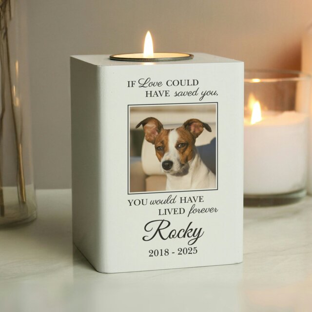 Rackhams Personalised Pet Photo Upload Memorial Tealight Holder - image 1