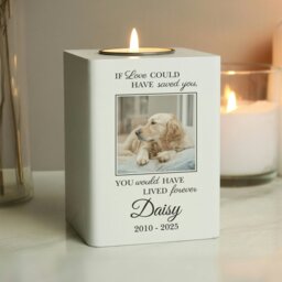 Rackhams Personalised Pet Photo Upload Memorial Tealight Holder - thumbnail 4