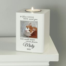 Rackhams Personalised Pet Photo Upload Memorial Tealight Holder - thumbnail 2