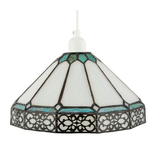 Rackhams Chic 1920s Shabby Chic Pendant Light Shade with Metal Scrollwork Decor - image 1