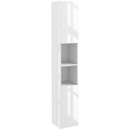 Rackhams High Gloss Bathroom Floor Cabinet Storage Cupboard with Doors - thumbnail 2