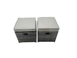 Rackhams Garden Rattan Outdoor Furniture Set 7 Seater with Love Sofa 3 Seater Sofa 2 Side Table 2 Small Stools Dark Grey - thumbnail 6