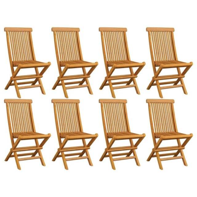 Rackhams Folding Garden Chairs 8 pcs Solid Teak Wood