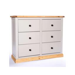 Rackhams Bomporto 6 Drawer Chest of Drawers Brass Knob - Light Grey - thumbnail 2