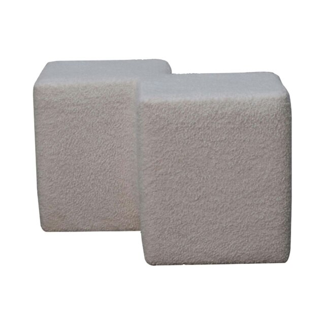 Rackhams White Boucle Twin Footstool - image 1