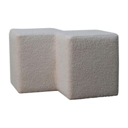 Rackhams White Boucle Twin Footstool - thumbnail 3