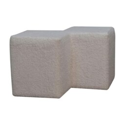 Rackhams White Boucle Twin Footstool - thumbnail 2