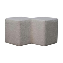 Rackhams White Boucle Twin Footstool - thumbnail 4