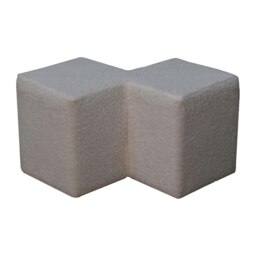 Rackhams White Boucle Twin Footstool - thumbnail 5