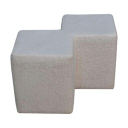 Rackhams White Boucle Twin Footstool - thumbnail 6