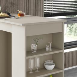 Rackhams Swallow Modern Kitchen Bar Dining Table with 4-Tier Storage Shelves H 102cm - Anthracite Grey - thumbnail 4