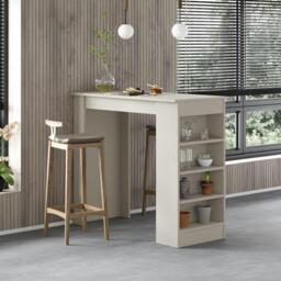 Rackhams Swallow Modern Kitchen Bar Dining Table with 4-Tier Storage Shelves H 102cm - Anthracite Grey - thumbnail 2