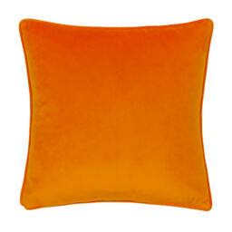 Rackhams Nectar Contrast Piping Velvet Blossom Cushion Cover - White/Orange - 43cm x 43cm - White/Orange - 100% Polyester - thumbnail 2