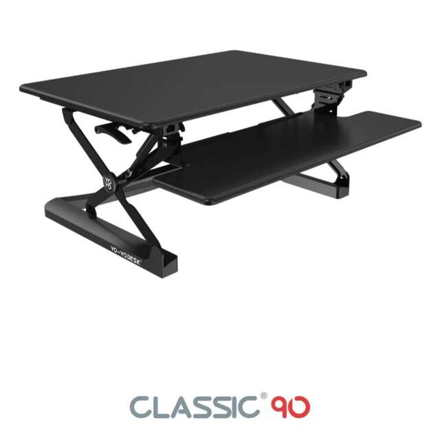 Rackhams 90 Dual Monitor Standing Desk Converter - Black - image 1