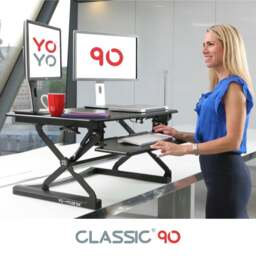 Rackhams 90 Dual Monitor Standing Desk Converter - Black - thumbnail 5