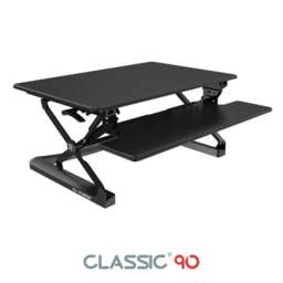 Rackhams 90 Dual Monitor Standing Desk Converter - Black - thumbnail 2
