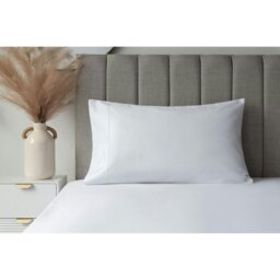 Rackhams Embroidered Detail Egyptian Cotton Pillowcase - Platinum - 75cm x 50cm - Platinum - 100% Egyptian Cotton - thumbnail 3