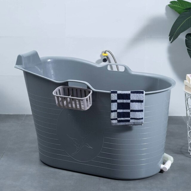 Rackhams Bathtub for Adults, Soaking Bathtub for Hot Bath and Ice Bath Freestanding Bath Tub Grey - image 1