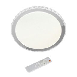 Rackhams Layla Stylish White Ceiling Lamp 26W Led Dimmable With Invluded Remote Shade Designed To Give The Effect Of A Starry Sky - thumbnail 2