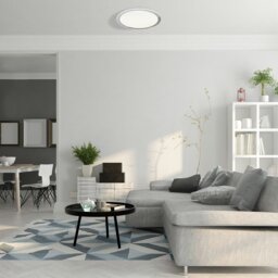 Rackhams Layla Stylish White Ceiling Lamp 26W Led Dimmable With Invluded Remote Shade Designed To Give The Effect Of A Starry Sky