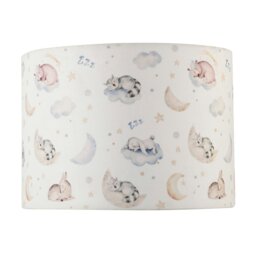 Rackhams Fun and Cosy Baby Velvet Lamp Shade with Stars Clouds and Animals - thumbnail 4