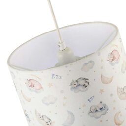 Rackhams Fun and Cosy Baby Velvet Lamp Shade with Stars Clouds and Animals - thumbnail 3