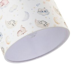 Rackhams Fun and Cosy Baby Velvet Lamp Shade with Stars Clouds and Animals - thumbnail 5