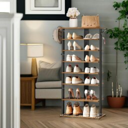 Rackhams 8 Tier Wide Shoe Rack - thumbnail 4