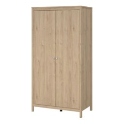 Rackhams Madrid Wardrobe with 2 Doors in Jackson Hickory Oak - Brown - Malemine - 1 - thumbnail 3
