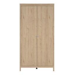 Rackhams Madrid Wardrobe with 2 Doors in Jackson Hickory Oak - Brown - Malemine - 1 - thumbnail 2