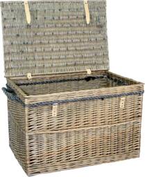 Rackhams Large Antique Wash Wicker Storage Basket - Grey - thumbnail 3