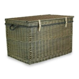 Rackhams Large Antique Wash Wicker Storage Basket - Grey - thumbnail 2
