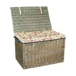 Rackhams Large Antique Wash Wicker Storage Basket - Grey - thumbnail 4