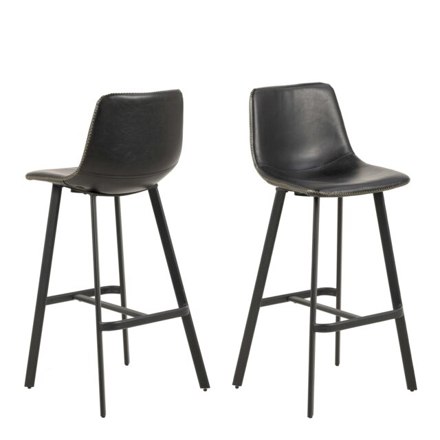 Rackhams I_Oregon Bar Chair in Black Set of 2 - 1 - image 1