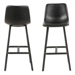 Rackhams I_Oregon Bar Chair in Black Set of 2 - 1 - thumbnail 2