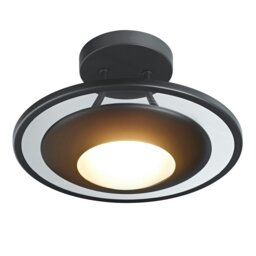 Rackhams Modern Designer Semi Flush LED Ceiling Light Fitting in Matte Black - thumbnail 2